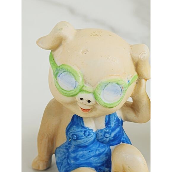 Enesco Pigs in Bikinis Mini Piggy Piglet Figurine 3" Ceramic 80s Pig Lover x3 - Picture 12 of 14